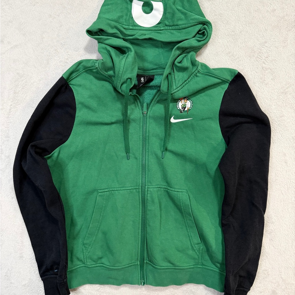 Nike Green Boston Celtics Full-Zip Hoodie with White Swoosh
